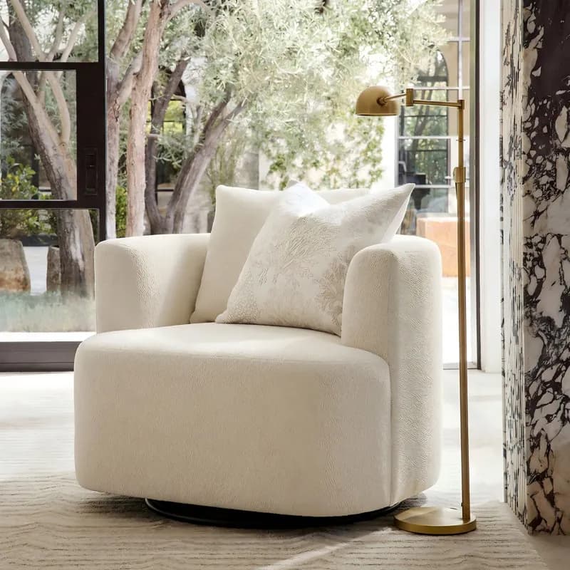 41" Wide Upholstered Oversize Swivel Accent Chair