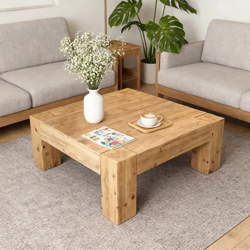 Elevated Solid Wood Coffee Table