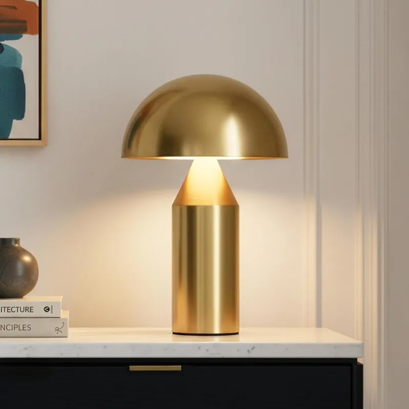 Brightech Venus Mushroom Table Lamp - Modern Lamp for Living Room, Bedroom Side/End Table - Dimmable, Unique Side Table LED Lamp Shade for O
